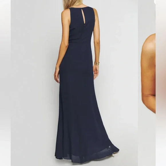 NWOT Reformation Senna Dress (Navy) - Picture 4 of 8
